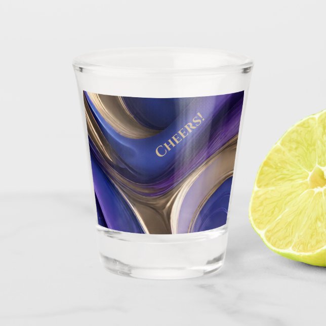 Copo De Shot Óculos de Partido Moderno - Azul Roxo e Dourado (Frente)