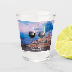 Copo De Shot Óculos de vinho com vista ao pôr do sol sobre La V