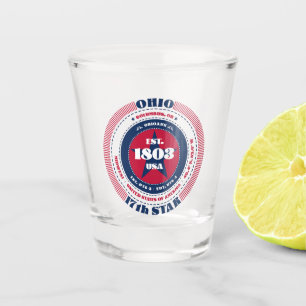 Copo De Shot Ohio 17th Star Patriotic Shot glass