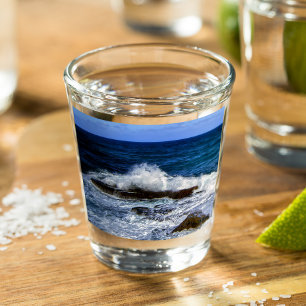 Copo De Shot Onda De Cruzamento Em Vidro De Formação De Rock