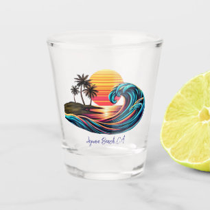 Copo De Shot Onda do Surf Retroativo Sunset