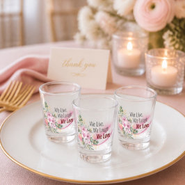 Copo de Shot Onda Rosa e Floral para Lembrança de