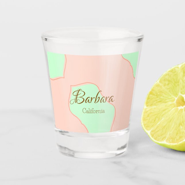 Copo De Shot Orange green pastel boho add name place rustic ele