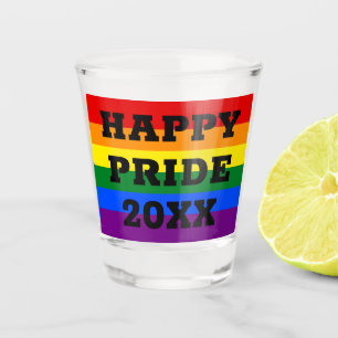 Copo De Shot Orgulho Feliz com Bandeira Gay LGBTQ Rainbow