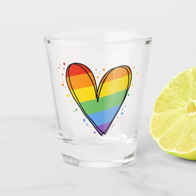 Copo De Shot Orgulho Mês do Rainbow LGBTQ Love (Frente)
