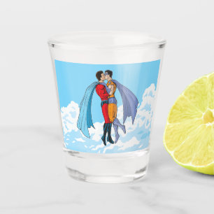 Copo De Shot Os dois super-heróis de Slipperyjoe beijando perso