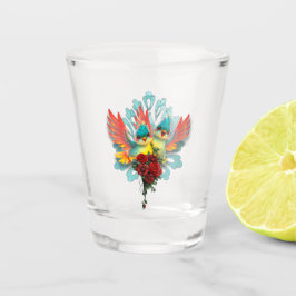 Copo De Shot Os pássaros bonitos de bom humor.