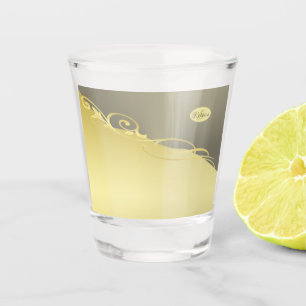 Copo De Shot Ouro de luxo decorativo em ouro e prata, monograma