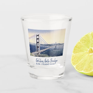 Copo De Shot Ouro Gate Bridge San Francisco Watercolor Art