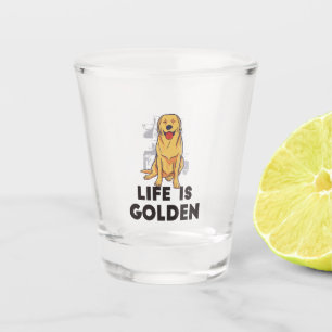 Copo De Shot Ouro Retriever Dog - A Vida É Ouro