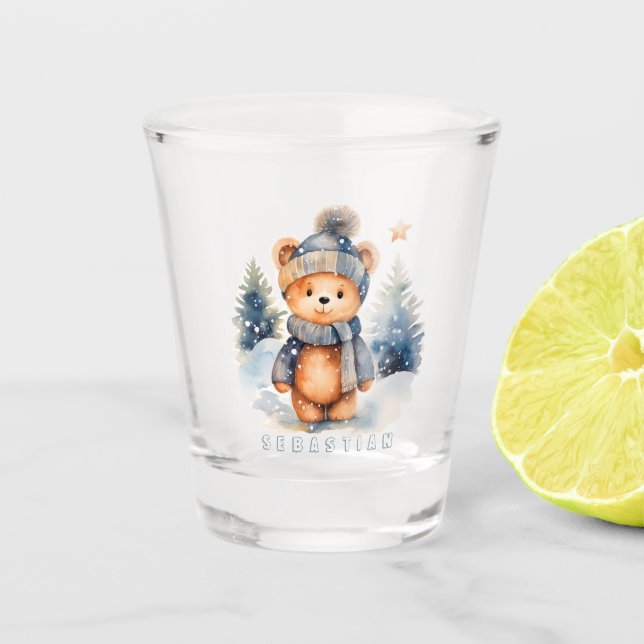 Copo De Shot Ours en peluche dans la forêt, personnalisé (Frente)