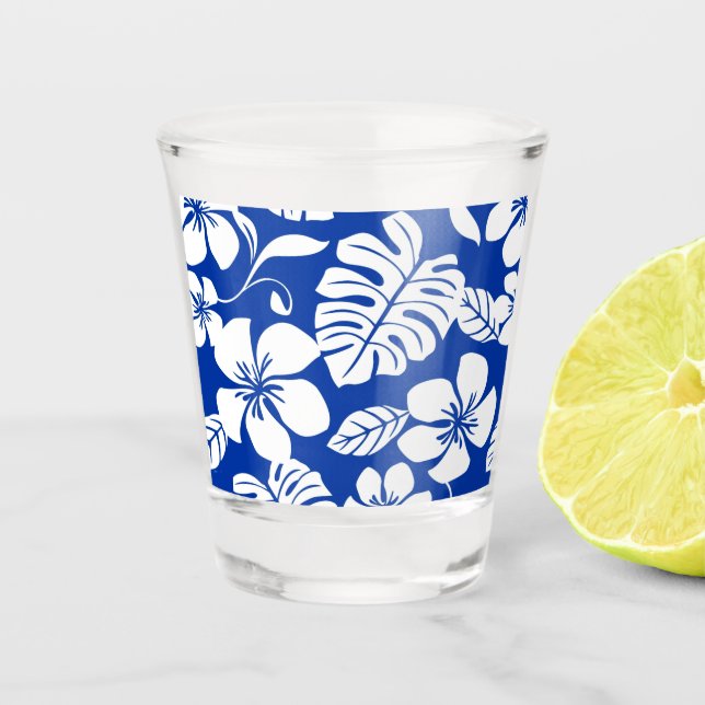 COPO DE SHOT PADRÃO DE BIKINI ROSA EM AZUL REAL (Frente)