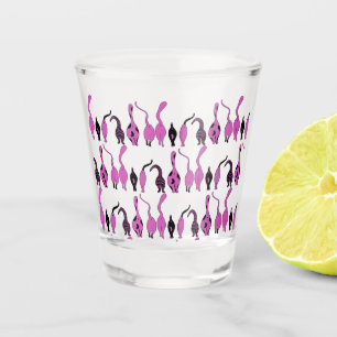 Copo De Shot Padrão de Bumbuns de Gato Roxo