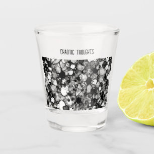 Copo De Shot Padrão de Tinta Álcool Preto Branco Personalizado