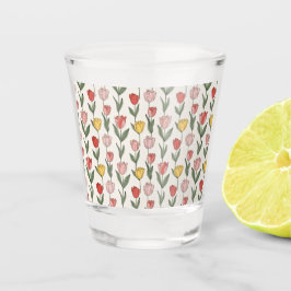 Copo De Shot Padrão Floral de Tulipa Moderna Botânica Suave Pri