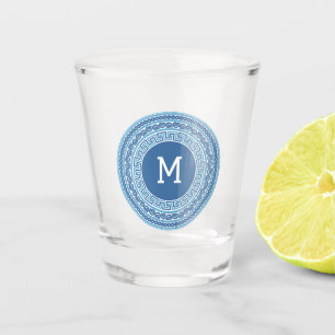 Copo De Shot Padrão Grego do Monograma Personalizado