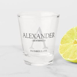 Copo De Shot Padrinho de casamento Personalizado de Monograma e