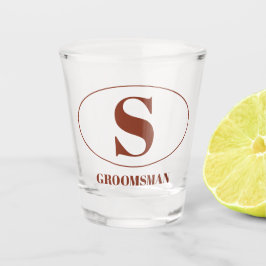 Copo De Shot Padrinhos de casamento Simples Modernos de Monogra