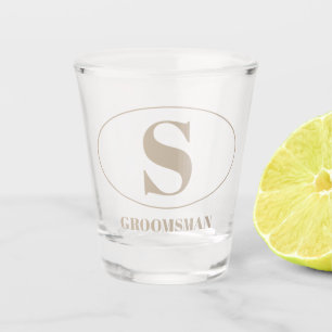 Copo De Shot Padrinhos de casamento Simples Modernos de Monogra