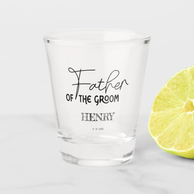 Copo De Shot Pai do Escrito Fluxo do Groom Personalizado (Frente)