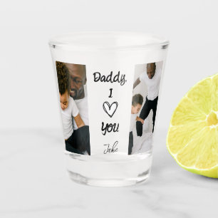 Copo De Shot Pai, Eu Te Amo Vidro de Fotos Personalizadas