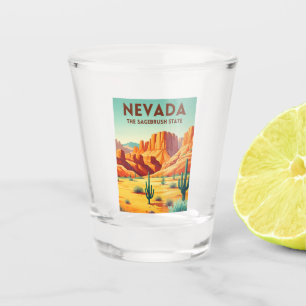 Copo De Shot Paisagem Natural Vintage Viagens Nevada Retro