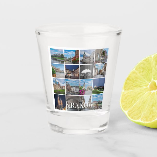 Copo De Shot paisagens antigas de Krakow, Polônia (Frente)