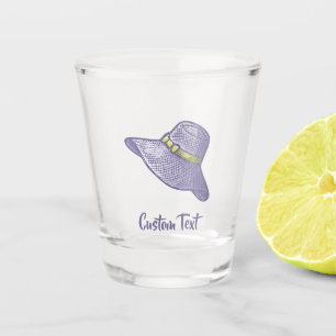 Copo De Shot Palha Desenhada Mão Hat Lilac