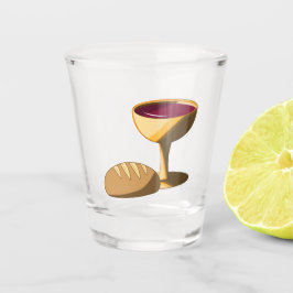 Copo De Shot Pão e Vinho A última comuna de Páscoa de jantar