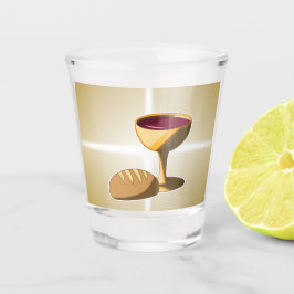 Copo De Shot Pão e Vinho A última comuna de Páscoa de jantar