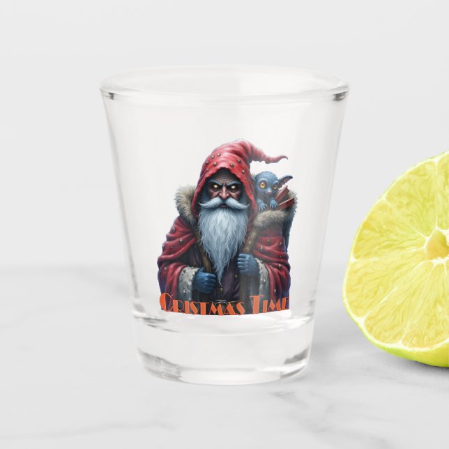 Copo De Shot Papai Noel Frostbite & Seu Duende Travesso. (Frente)