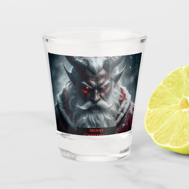 Copo De Shot Papai Noel Satânico (Frente)