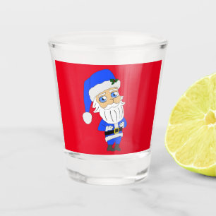 Copo De Shot Papais noeis de roupa azul Chibi