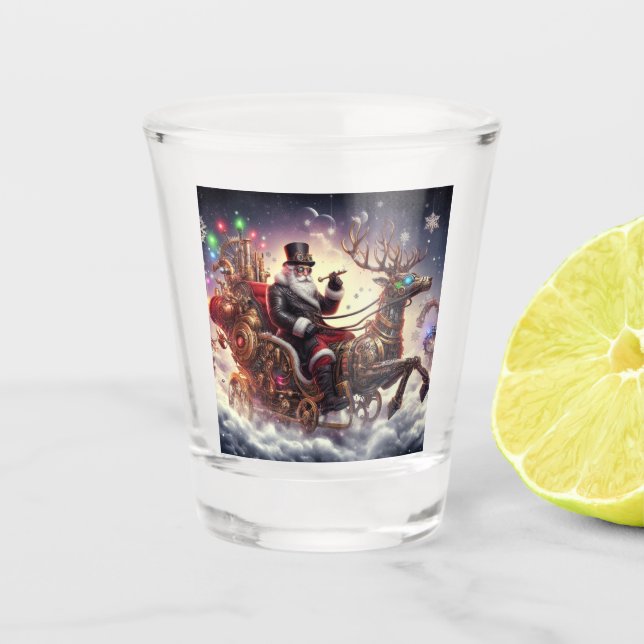 Copo De Shot Papais noeis/Estaleiro de renas Natal/Inverno (Frente)