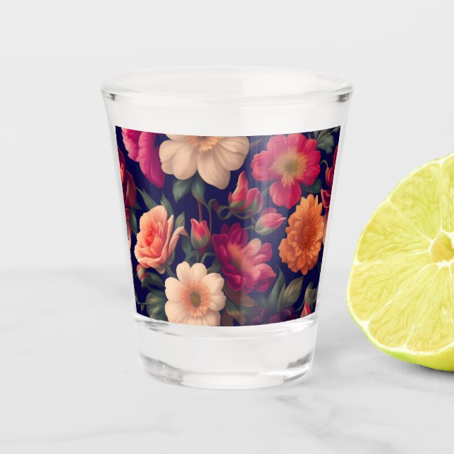 Copo De Shot Papel de parede com padrão floral (Frente)
