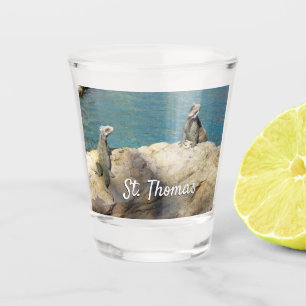 Copo De Shot Par de Fotografia Tropical de Iguanas
