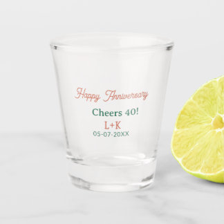 Copo De Shot Parabéns 40 feliz aniversário laranja verde nome d
