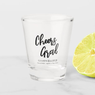 Copo De Shot Parabéns Modernos Grad Brush Script Graduação