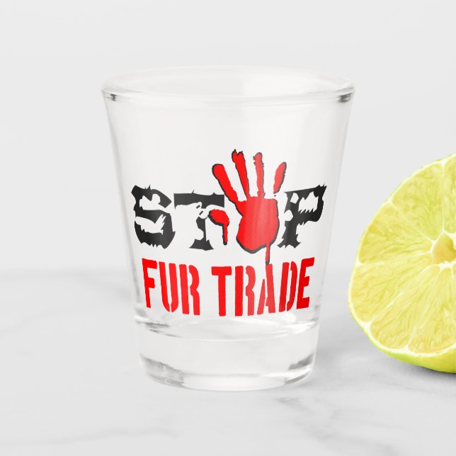 Copo De Shot Parar o Comércio de Peles (Frente)