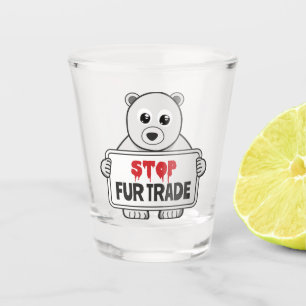 Copo De Shot Pare de trocar pelo urso polar triste