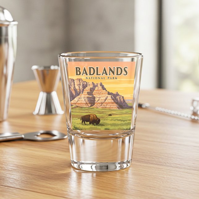 Copo De Shot Parque Nacional Vintage Badlands (Criador carregado)