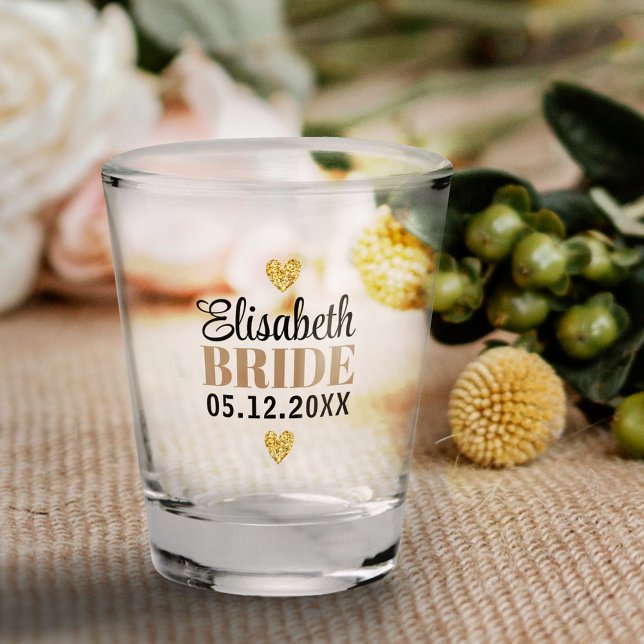 Copo De Shot Partido Personalizado Bridal Moderno Elegante dos  (Criador carregado)