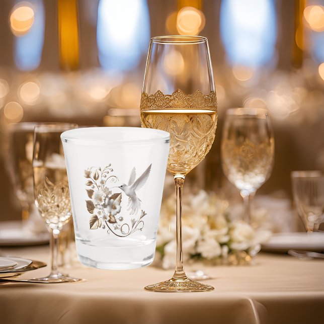 Copo De Shot Pássaro Hummingave Branco (Criador carregado)