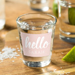 Copo De Shot Pastel Mínimo Moderno, Rosa Alô E Seu Nome<br><div class="desc">Pastel Mínimo Moderno,  Rosa Alô E Seu Nome</div>