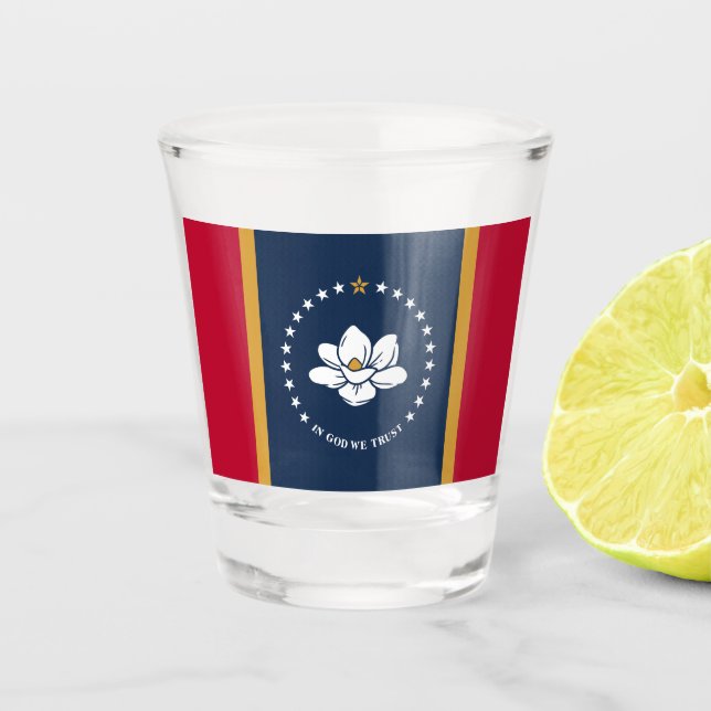 Copo De Shot Patriotic shot glass with flag of Mississippi (Frente)