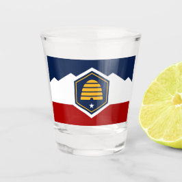 Copo De Shot Patriotic shot glass with flag of Utah, USA