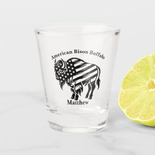 Copo De Shot Patriótico Dourado Bison Design