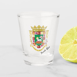 Copo De Shot Pavilhão Porto-Rico emblem / partido