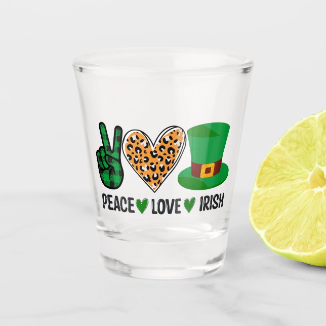 Copo De Shot Paz, Amor, Irlandês (Frente)