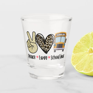 Copo De Shot Paz, Amor, Ônibus Escolar